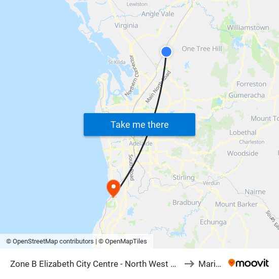 Zone B Elizabeth City Centre - North West side to Marino map