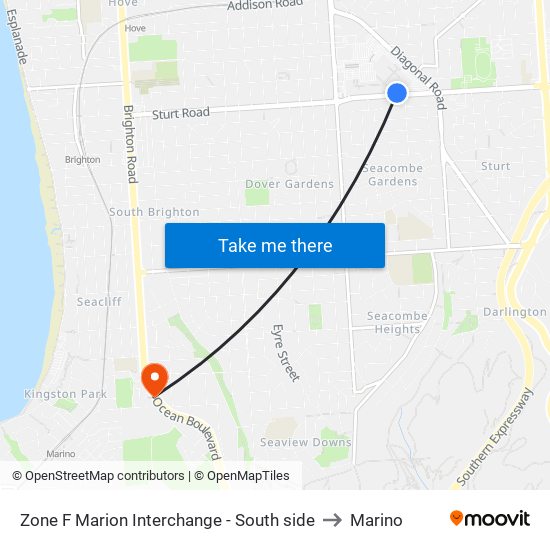 Zone F Marion Interchange - South side to Marino map