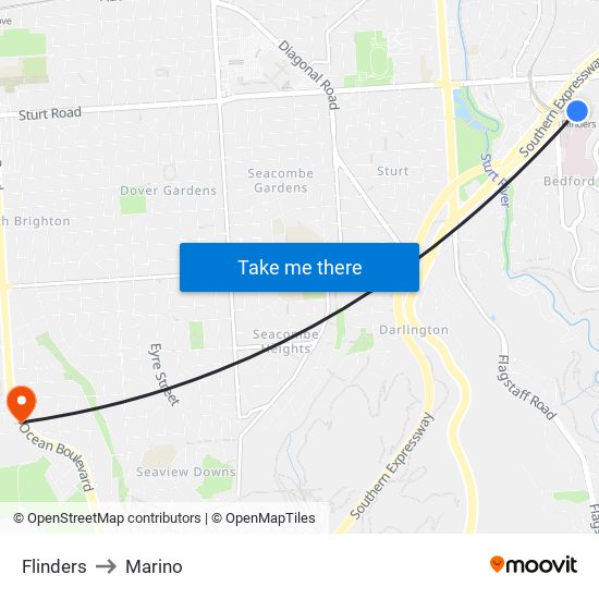 Flinders to Marino map