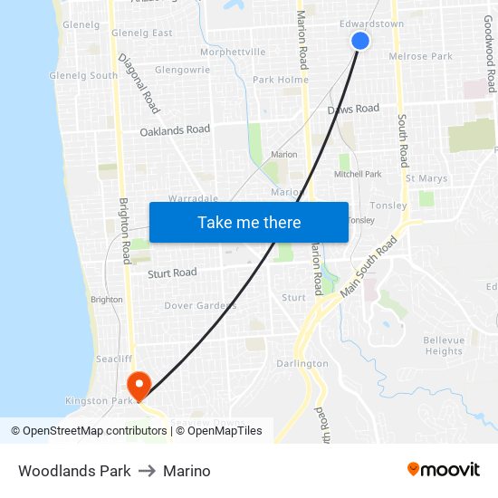 Woodlands Park to Marino map