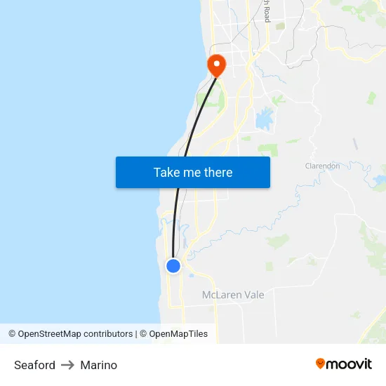 Seaford to Marino map
