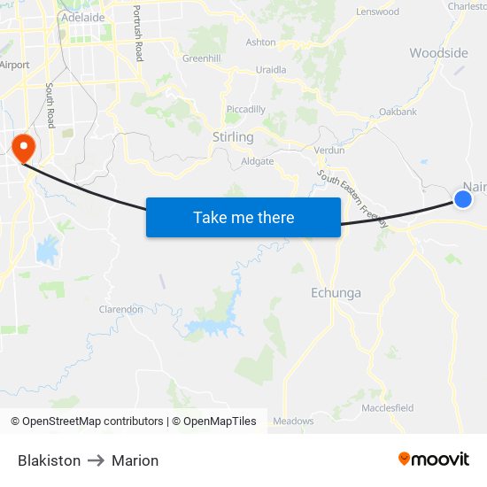 Blakiston to Marion map