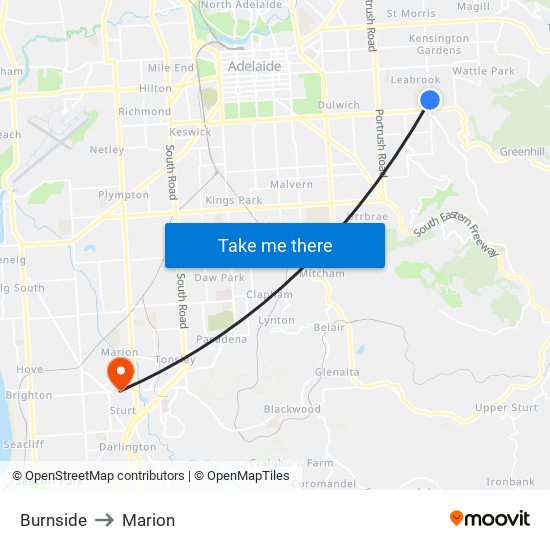 Burnside to Marion map