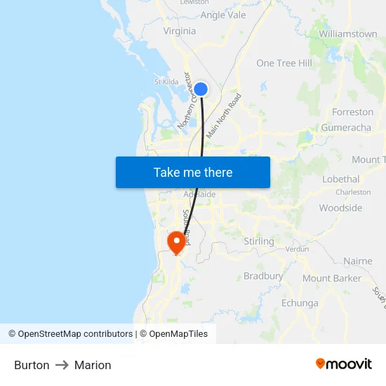 Burton to Marion map