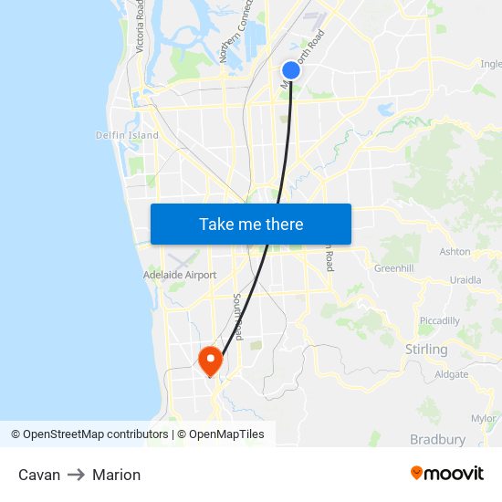 Cavan to Marion map