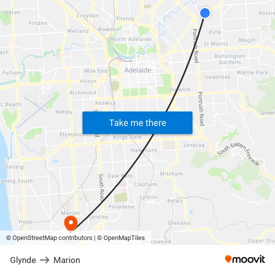 Glynde to Marion map