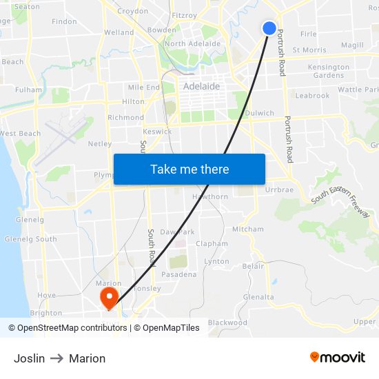 Joslin to Marion map