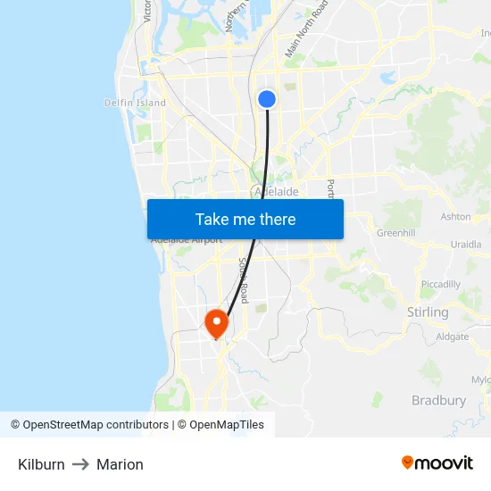 Kilburn to Marion map