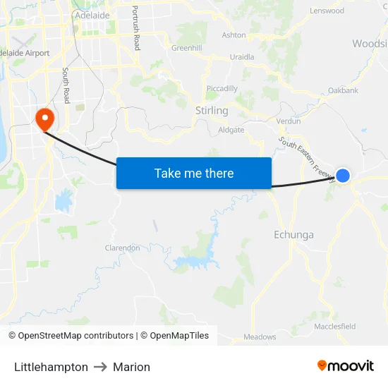 Littlehampton to Marion map