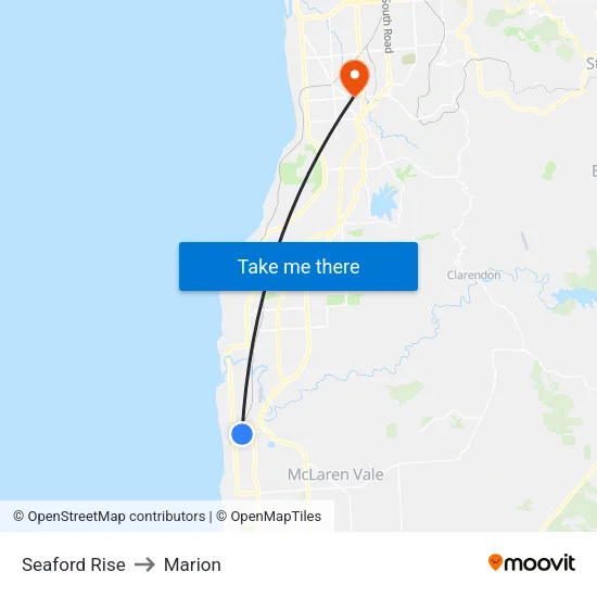 Seaford Rise to Marion map
