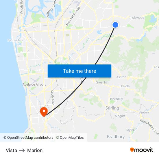 Vista to Marion map