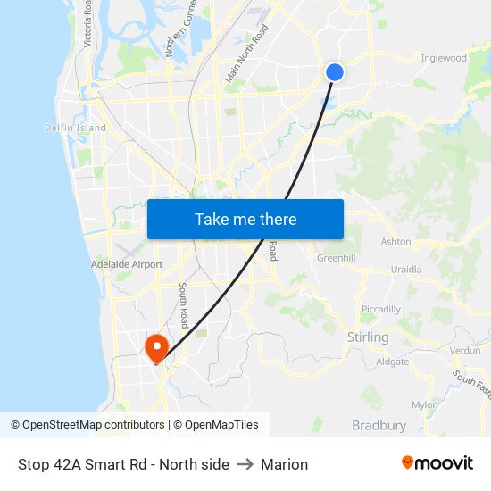 Stop 42A Smart Rd - North side to Marion map