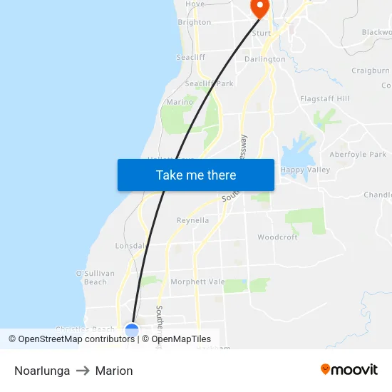 Noarlunga to Marion map