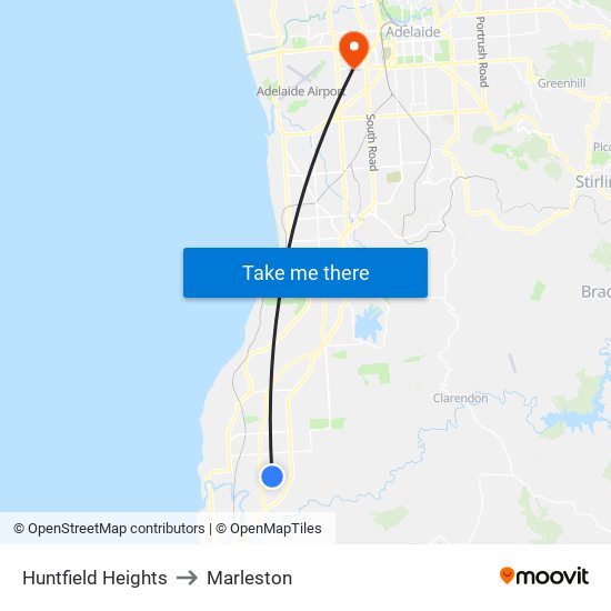 Huntfield Heights to Marleston map