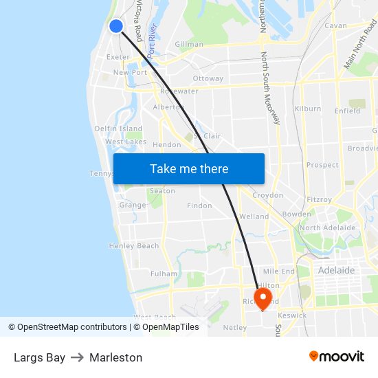 Largs Bay to Marleston map