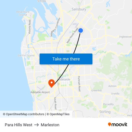 Para Hills West to Marleston map