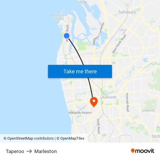 Taperoo to Marleston map