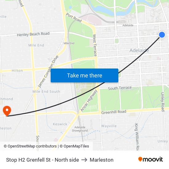 Stop H2 Grenfell St - North side to Marleston map