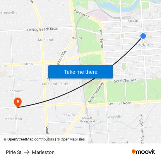 Pirie St to Marleston map