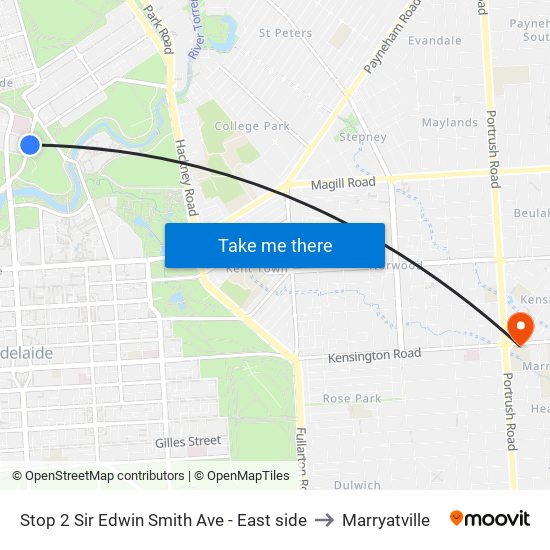 Stop 2 Sir Edwin Smith Ave - East side to Marryatville map