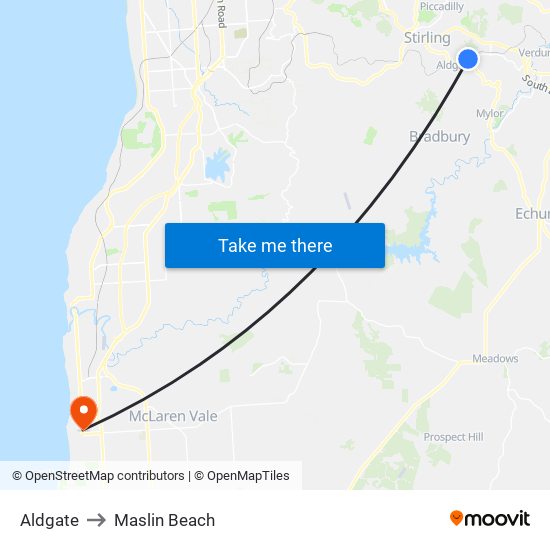 Aldgate to Maslin Beach map