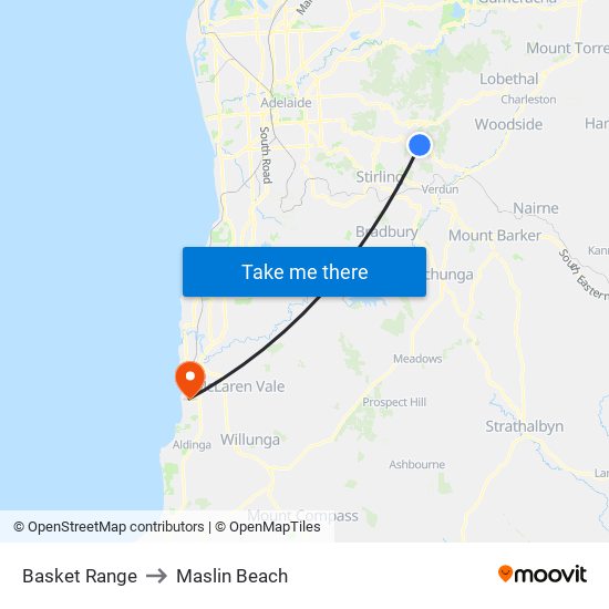 Basket Range to Maslin Beach map