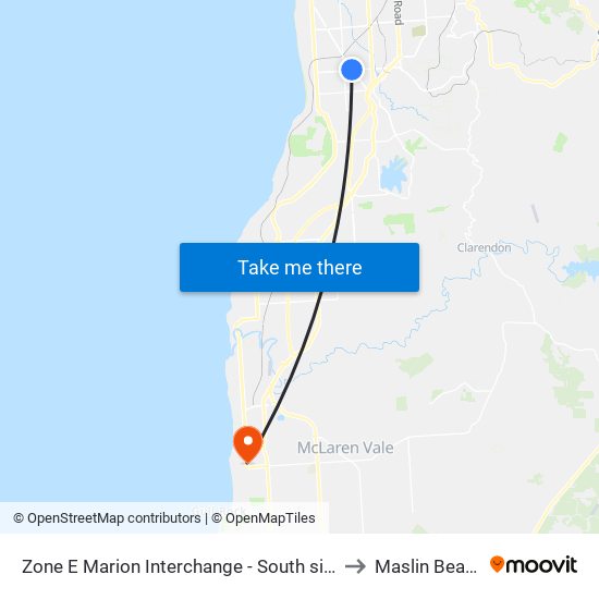 Zone E Marion Interchange - South side to Maslin Beach map