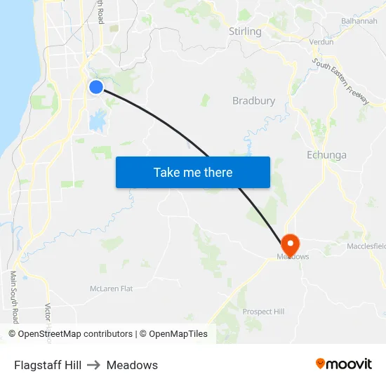 Flagstaff Hill to Meadows map