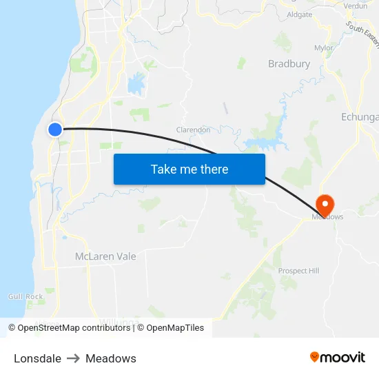 Lonsdale to Meadows map