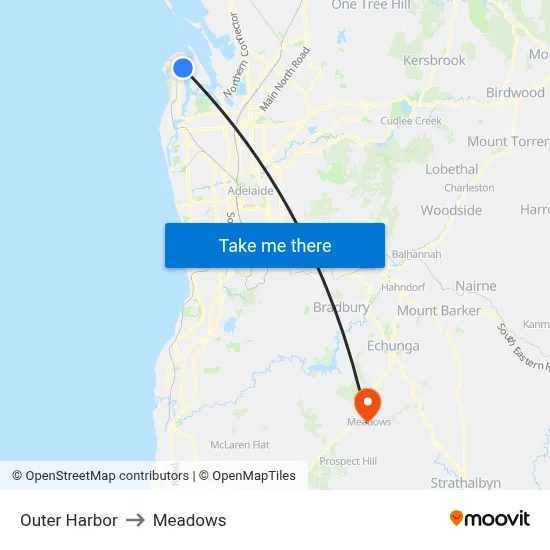 Outer Harbor to Meadows map