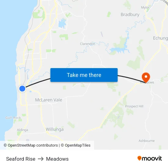 Seaford Rise to Meadows map
