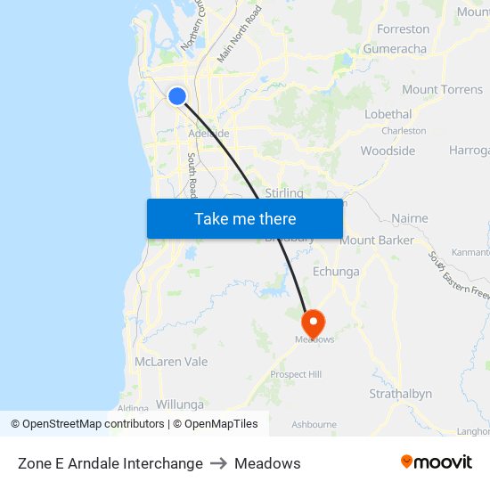 Zone E Arndale Interchange to Meadows map