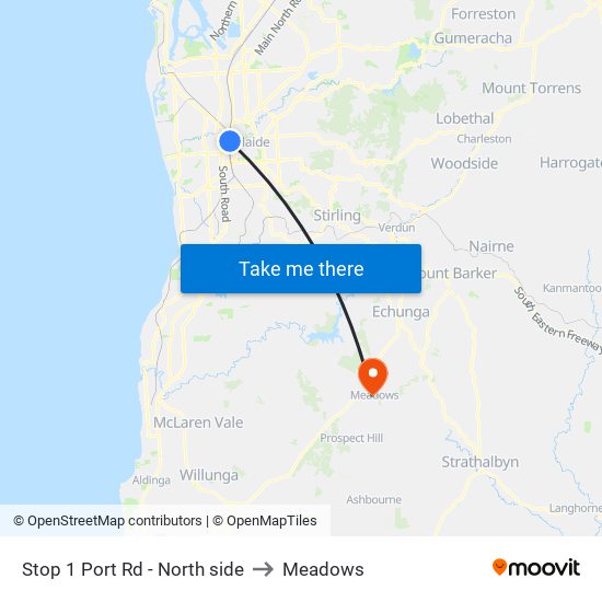 Stop 1 Port Rd - North side to Meadows map