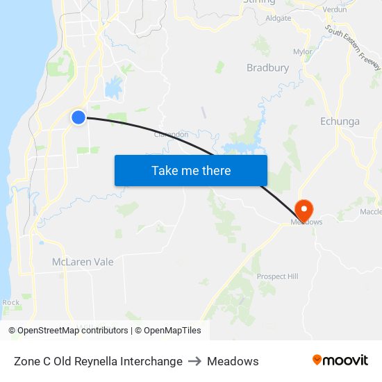 Zone C Old Reynella Interchange to Meadows map