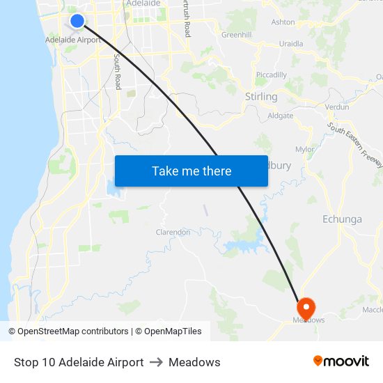 Stop 10 Adelaide Airport to Meadows map