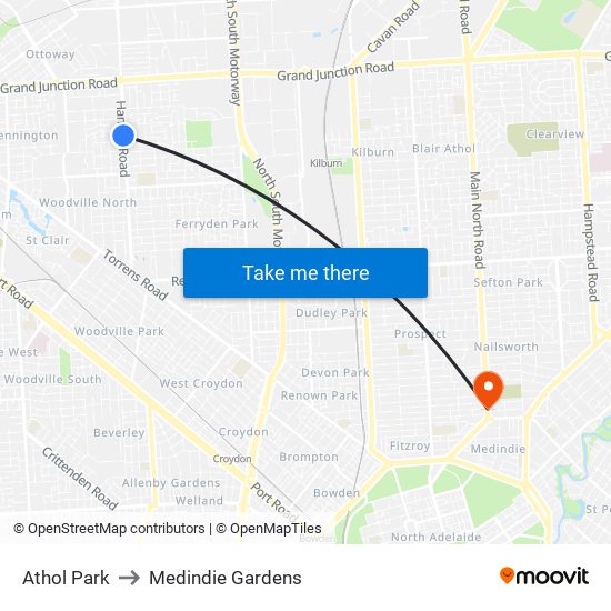 Athol Park to Medindie Gardens map