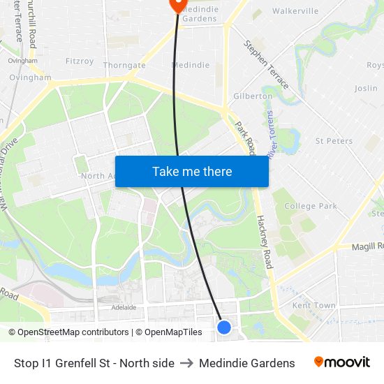 Stop I1 Grenfell St - North side to Medindie Gardens map