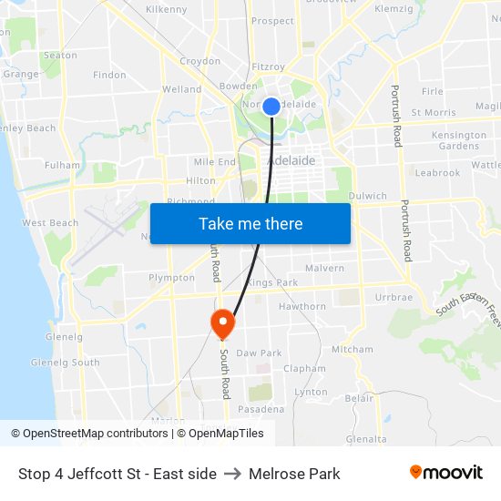 Stop 4 Jeffcott St - East side to Melrose Park map