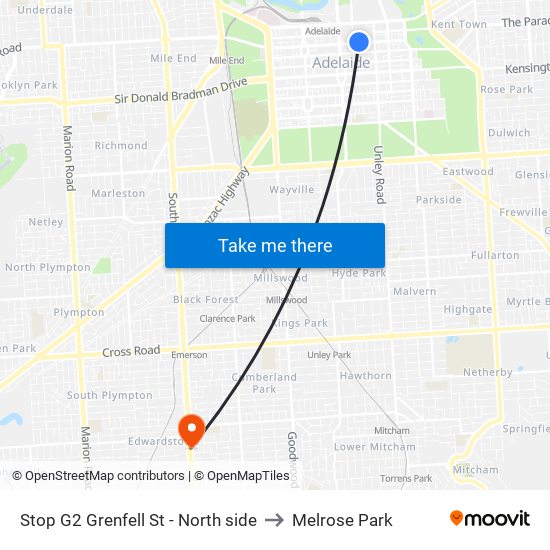 Stop G2 Grenfell St - North side to Melrose Park map