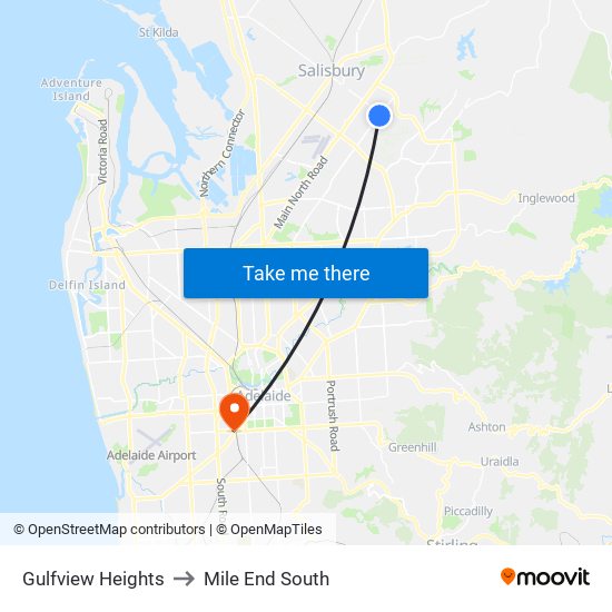 Gulfview Heights to Mile End South map