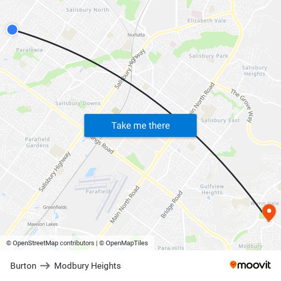 Burton to Modbury Heights map