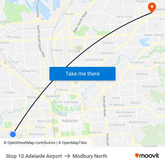 Stop 10 Adelaide Airport to Modbury North map