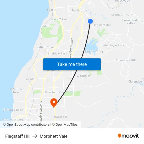 Flagstaff Hill to Morphett Vale map