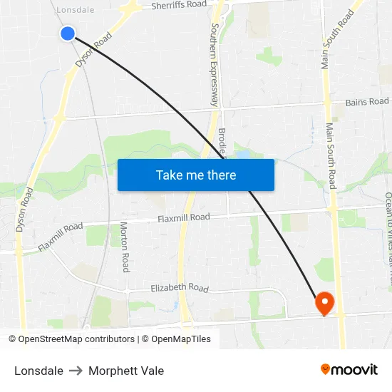 Lonsdale to Morphett Vale map