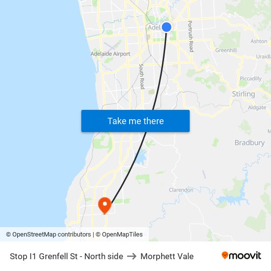 Stop I1 Grenfell St - North side to Morphett Vale map