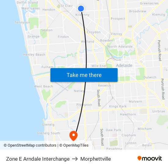 Zone E Arndale Interchange to Morphettville map