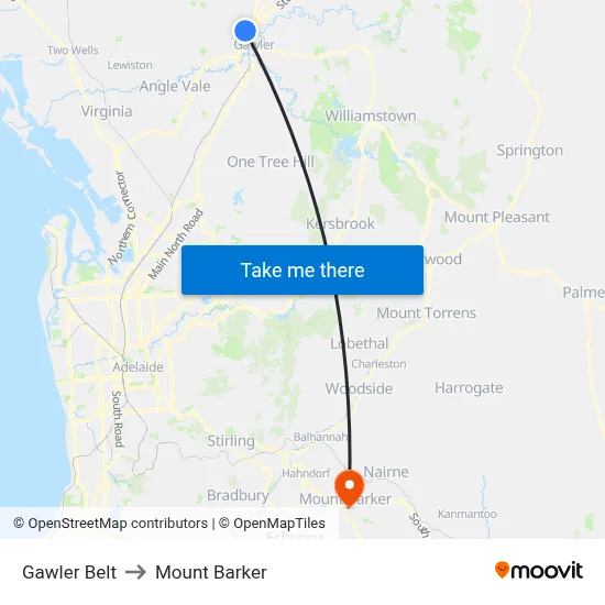 Gawler Belt to Mount Barker map
