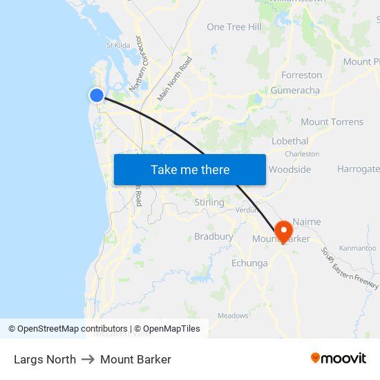 Largs North to Mount Barker map