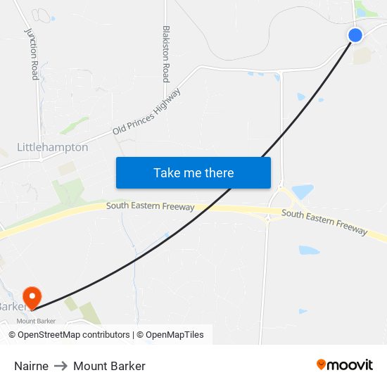 Nairne to Mount Barker map