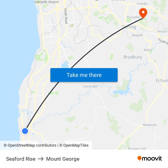 Seaford Rise to Mount George map
